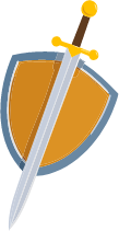 Cartoon sword and shield